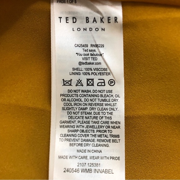 Ted Baker Innabel Satin Polka Dot Belted A Line Midi Dress - Picture 9 of 11